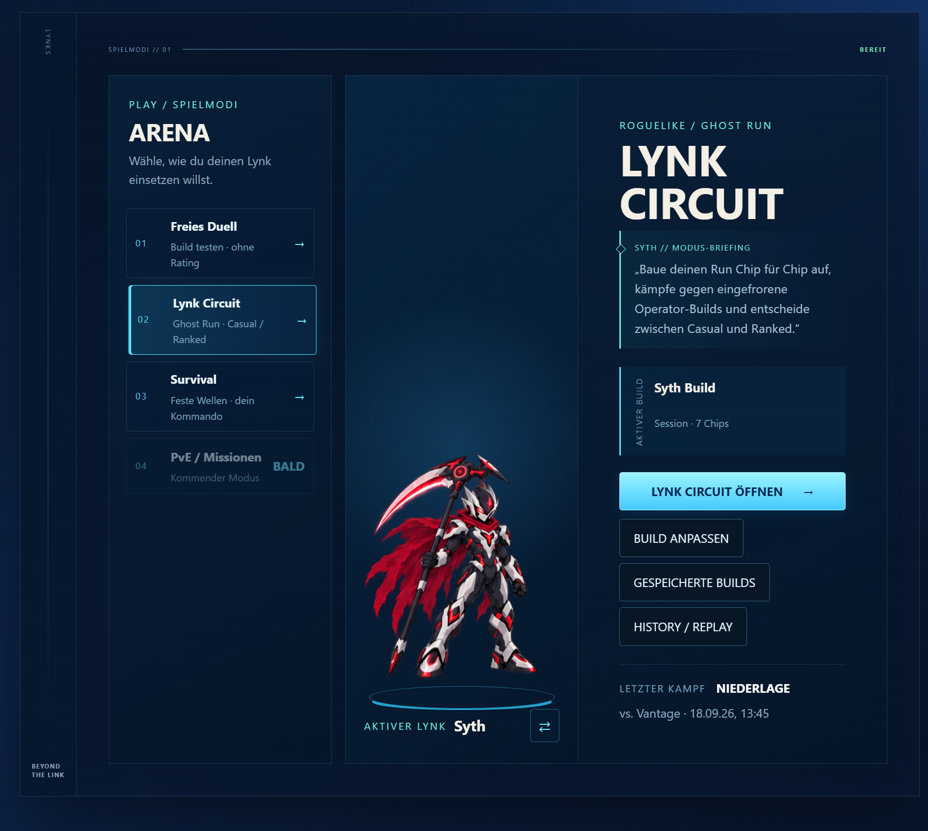 LYNK Circuit im Arena-Menü